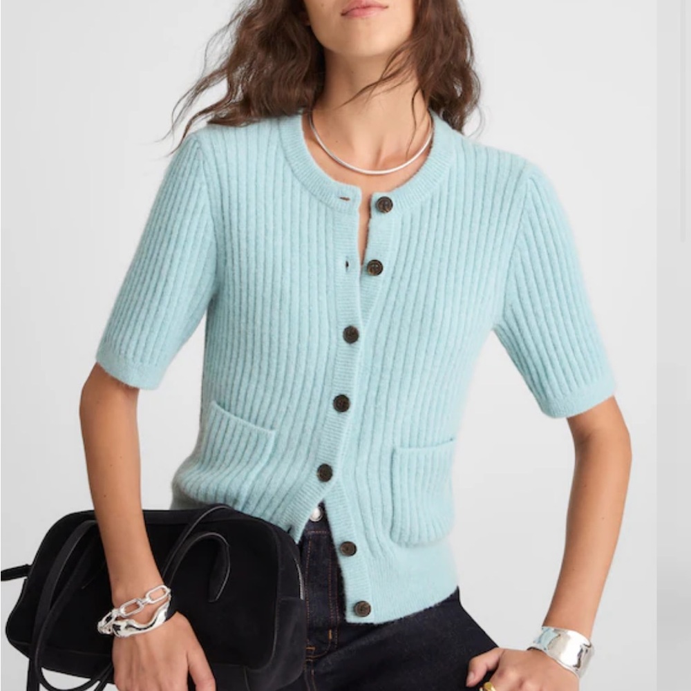 Madewell Sky Blue Ribbed Cardigan